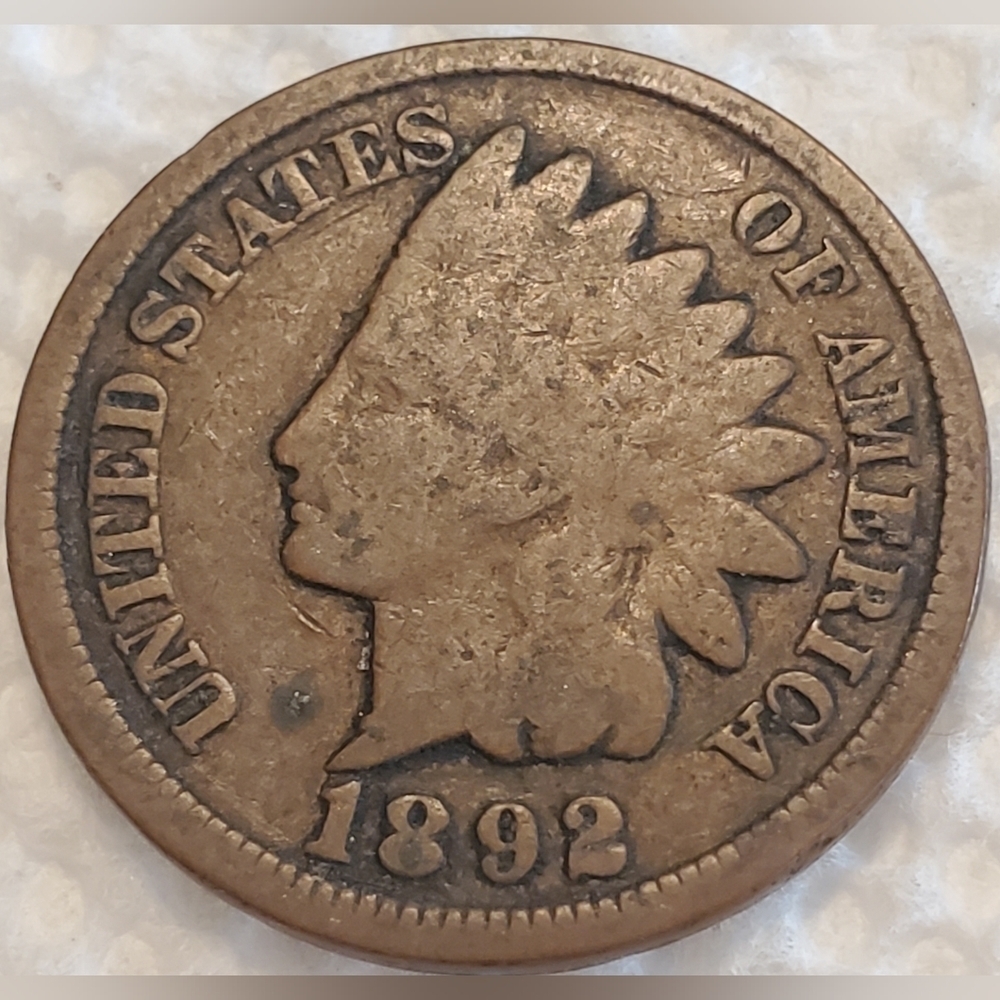 Antique Vintage 1892 Indian Head Copper Penny